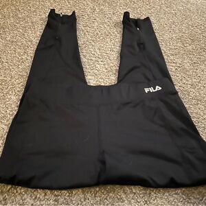 Fila Black High-Waist Leggings with Ankle Zips